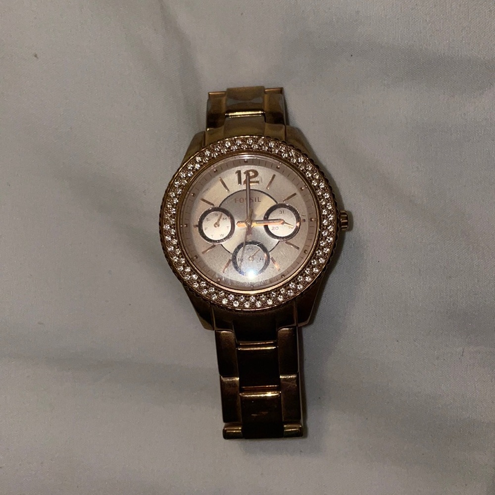 FOSSIL ROSE GOLD DIAMOND WATCH